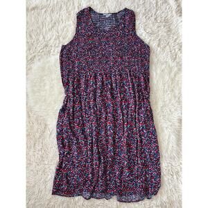 Croft & Barrow Smocked Swing Midi Dress in Cherry Print, size 3X